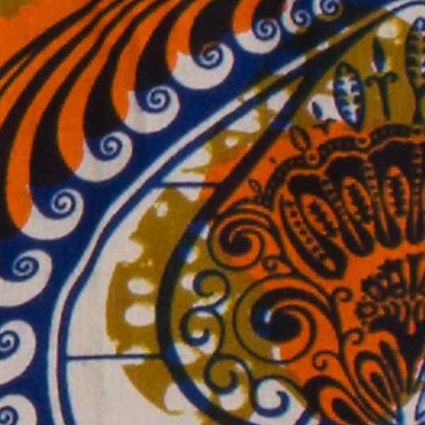 Detailaufnahme afrikaprint in Orange